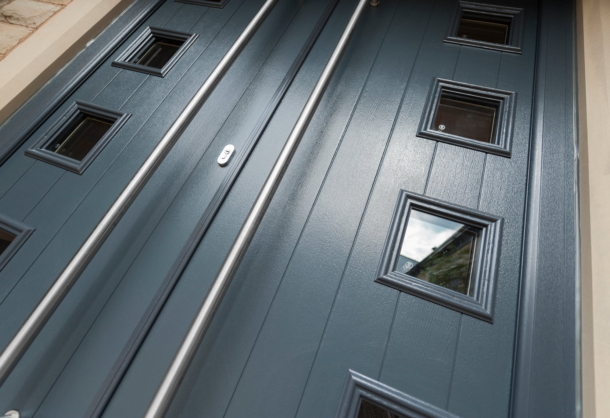 A teal composite door in Fareham.