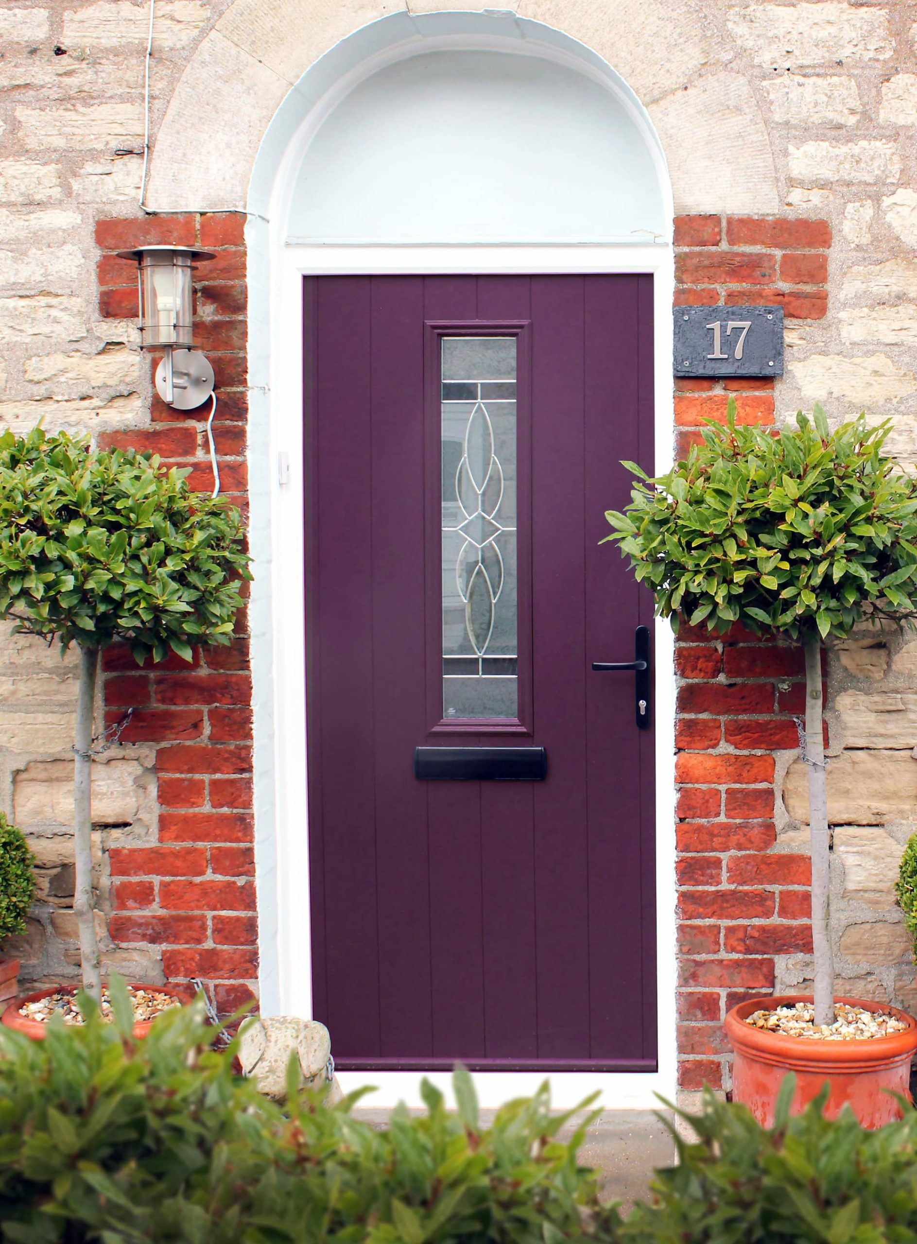 An aubergine coloured composite door in Fareham.